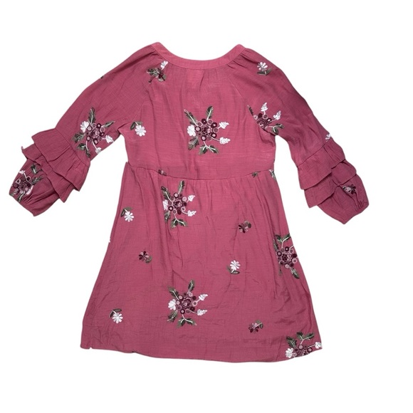 Fig and Flower Women’s Size Small Floral Embroidered Long Sleeve Mini Dress - Picture 4 of 6